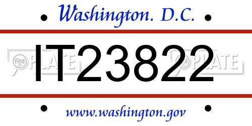 IT23822 District Of Columbia License Plate