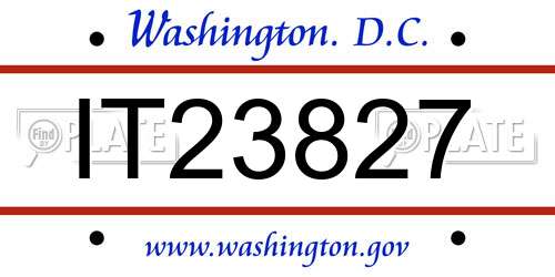 IT23827 District Of Columbia License Plate