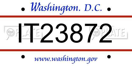 IT23872 District Of Columbia License Plate