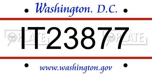 IT23877 District Of Columbia License Plate