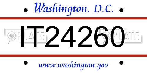 IT24260 District Of Columbia License Plate