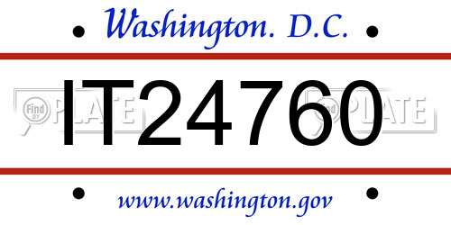 IT24760 District Of Columbia License Plate