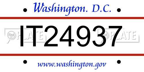 IT24937 District Of Columbia License Plate