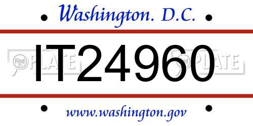 IT24960 District Of Columbia License Plate