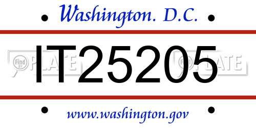 IT25205 District Of Columbia License Plate