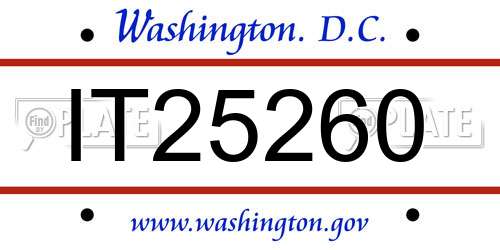 IT25260 District Of Columbia License Plate