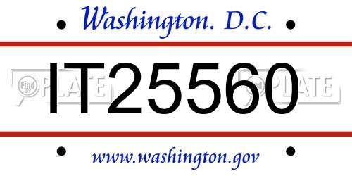 IT25560 District Of Columbia License Plate