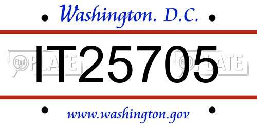 IT25705 District Of Columbia License Plate