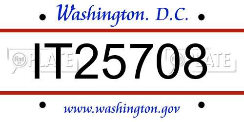 IT25708 District Of Columbia License Plate
