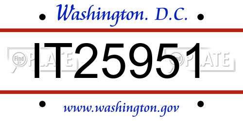 IT25951 District Of Columbia License Plate
