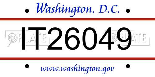 IT26049 District Of Columbia License Plate