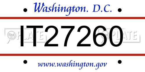 IT27260 District Of Columbia License Plate