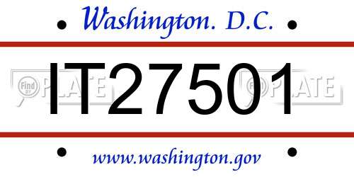 IT27501 District Of Columbia License Plate