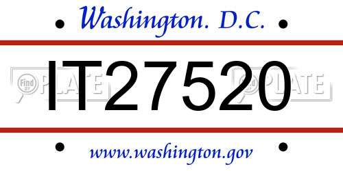 IT27520 District Of Columbia License Plate