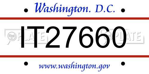 IT27660 District Of Columbia License Plate
