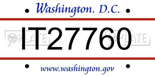 IT27760 District Of Columbia License Plate