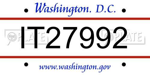 IT27992 District Of Columbia License Plate