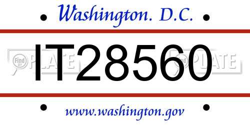 IT28560 District Of Columbia License Plate
