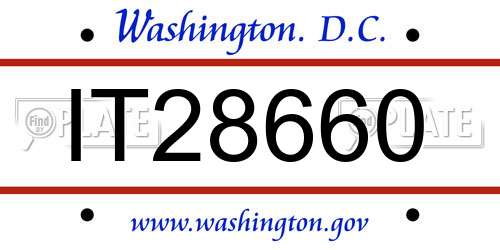 IT28660 District Of Columbia License Plate