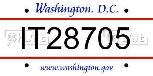IT28705 District Of Columbia License Plate