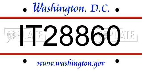 IT28860 District Of Columbia License Plate