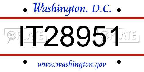 IT28951 District Of Columbia License Plate