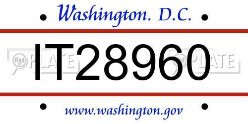 IT28960 District Of Columbia License Plate