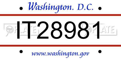 IT28981 District Of Columbia License Plate
