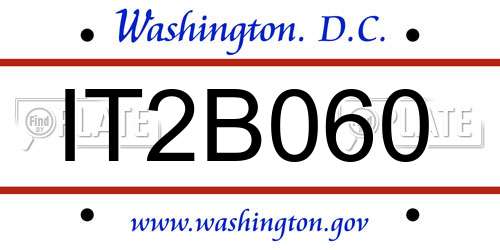 IT2B060 District Of Columbia License Plate