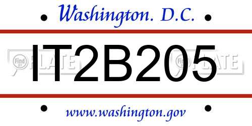 IT2B205 District Of Columbia License Plate