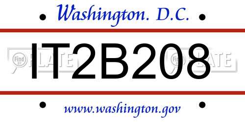 IT2B208 District Of Columbia License Plate