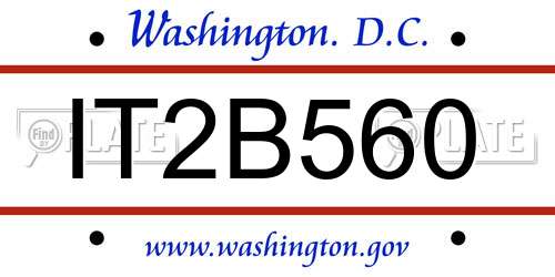IT2B560 District Of Columbia License Plate
