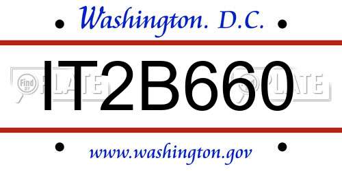 IT2B660 District Of Columbia License Plate