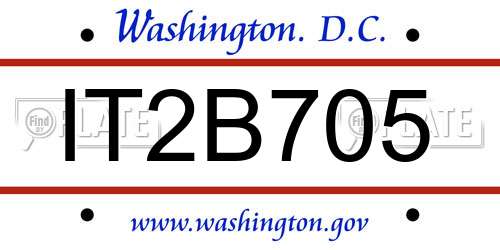 IT2B705 District Of Columbia License Plate