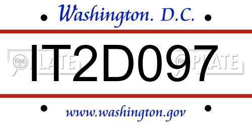 IT2D097 District Of Columbia License Plate