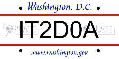 IT2D0A District Of Columbia License Plate