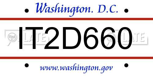 IT2D660 District Of Columbia License Plate