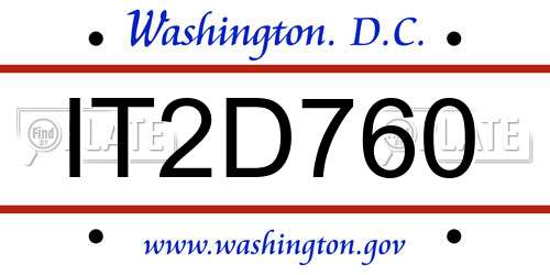 IT2D760 District Of Columbia License Plate