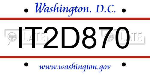 IT2D870 District Of Columbia License Plate