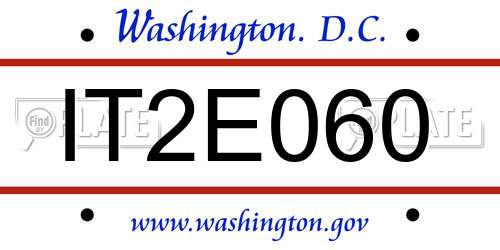 IT2E060 District Of Columbia License Plate