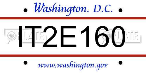 IT2E160 District Of Columbia License Plate