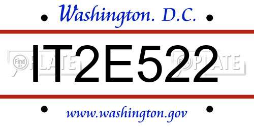 IT2E522 District Of Columbia License Plate