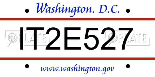 IT2E527 District Of Columbia License Plate