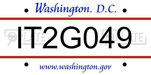 IT2G049 District Of Columbia License Plate