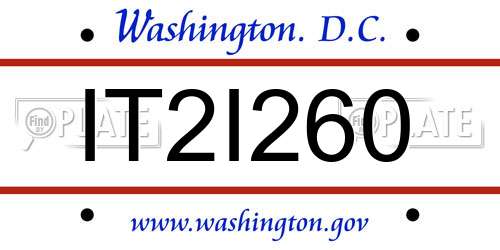 IT2I260 District Of Columbia License Plate