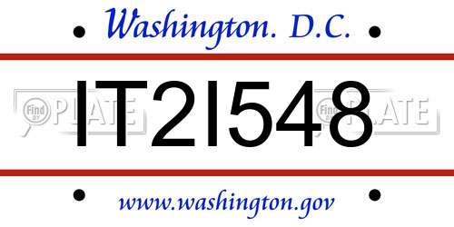 IT2I548 District Of Columbia License Plate