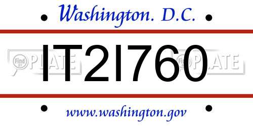 IT2I760 District Of Columbia License Plate