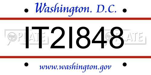 IT2I848 District Of Columbia License Plate