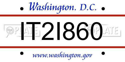 IT2I860 District Of Columbia License Plate