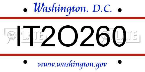 IT2O260 District Of Columbia License Plate